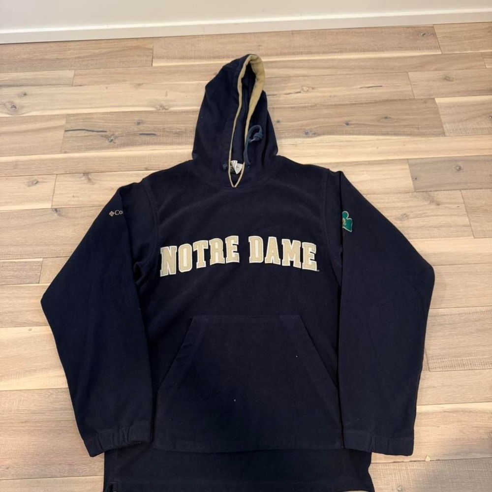 Navy and cream Notre Dame hoodie Sz S